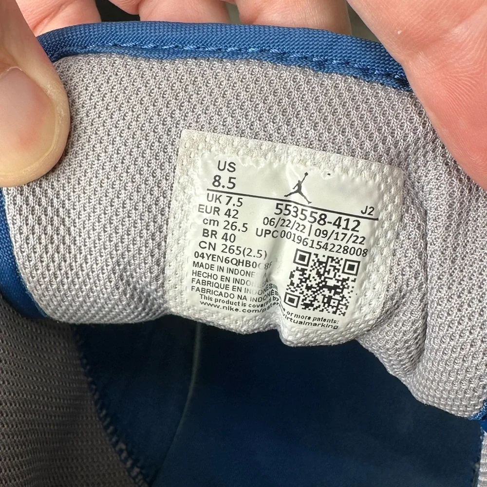 Jordan 1 Low True Blue/Cement M8.5/W10